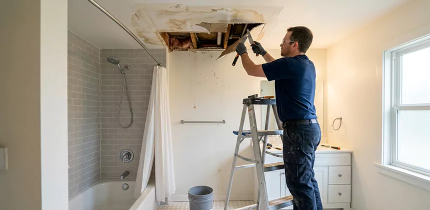 Bathroom Leak Ceiling Repair in Puyallup