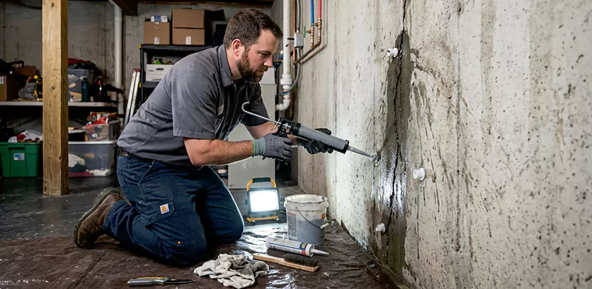 Basement Leak Repair From Inside in Puyallup
